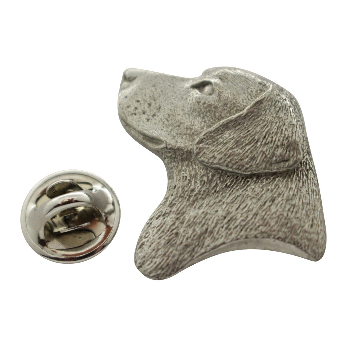 Lab Head Pin ~ Antiqued Pewter ~ Lapel Pin ~ Sarah's Treats & Treasures